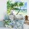 Designart - Summer Beach With Palm Trees - Nautical & Coastal Canvas Wall Art Print